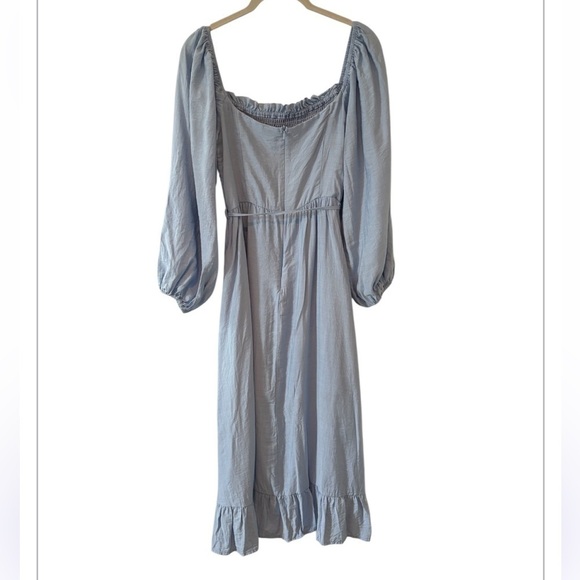 anna kaci Dresses & Skirts - Anna Kaci Blue  Shirred Bishop Sleeve Cottagecore Milkmaid  MIDI Dress M